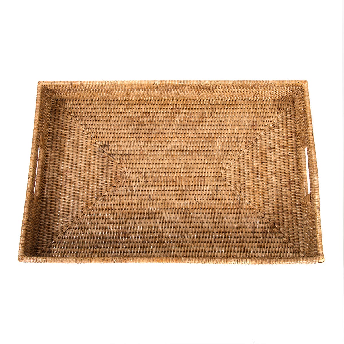 Artifacts Trading Company Rectangular Tray Cutout Handle Honey Brown